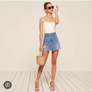 Reformation Blue Denim Skirt